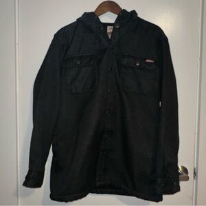 Dickies Black Hooded Shirt Jacket
